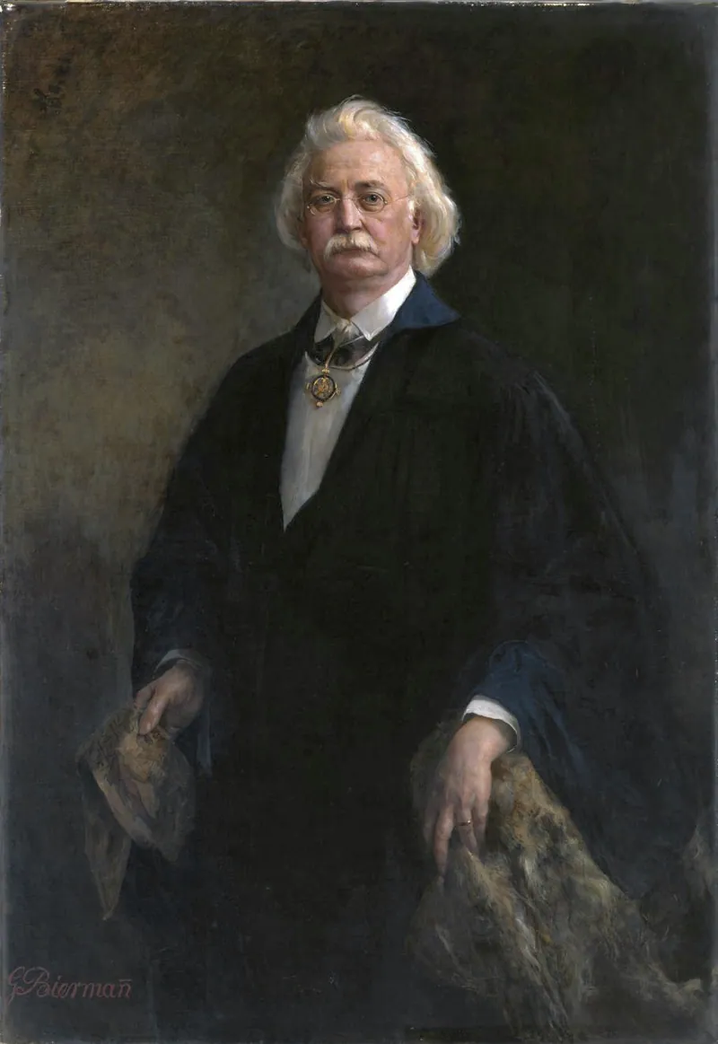 Karl Richard Lepsius (1810–1884) på äldre dagar, oljeporträtt av Gottlieb Biermann (ca 1885): ledare för den preussiska expeditionen 1842–45 och utgivare av Denkmäler.