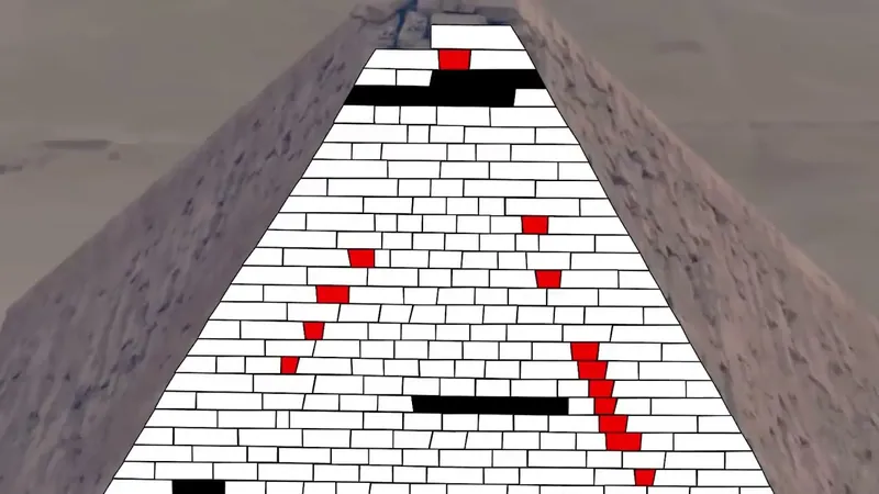 Stillbild ur “Closest Look Ever at How Pyramids Were Built” (ca 50 % in i videon).